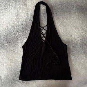 Black Halter Crop